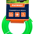 Леска PATRIOT D 3,0 мм L 12 м (звезда, зеленая) 300-12-3